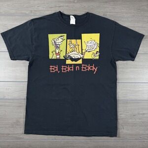 Ed Edd n Eddy Cartoon Network T Shirt Mens Large Black Graphic Tee